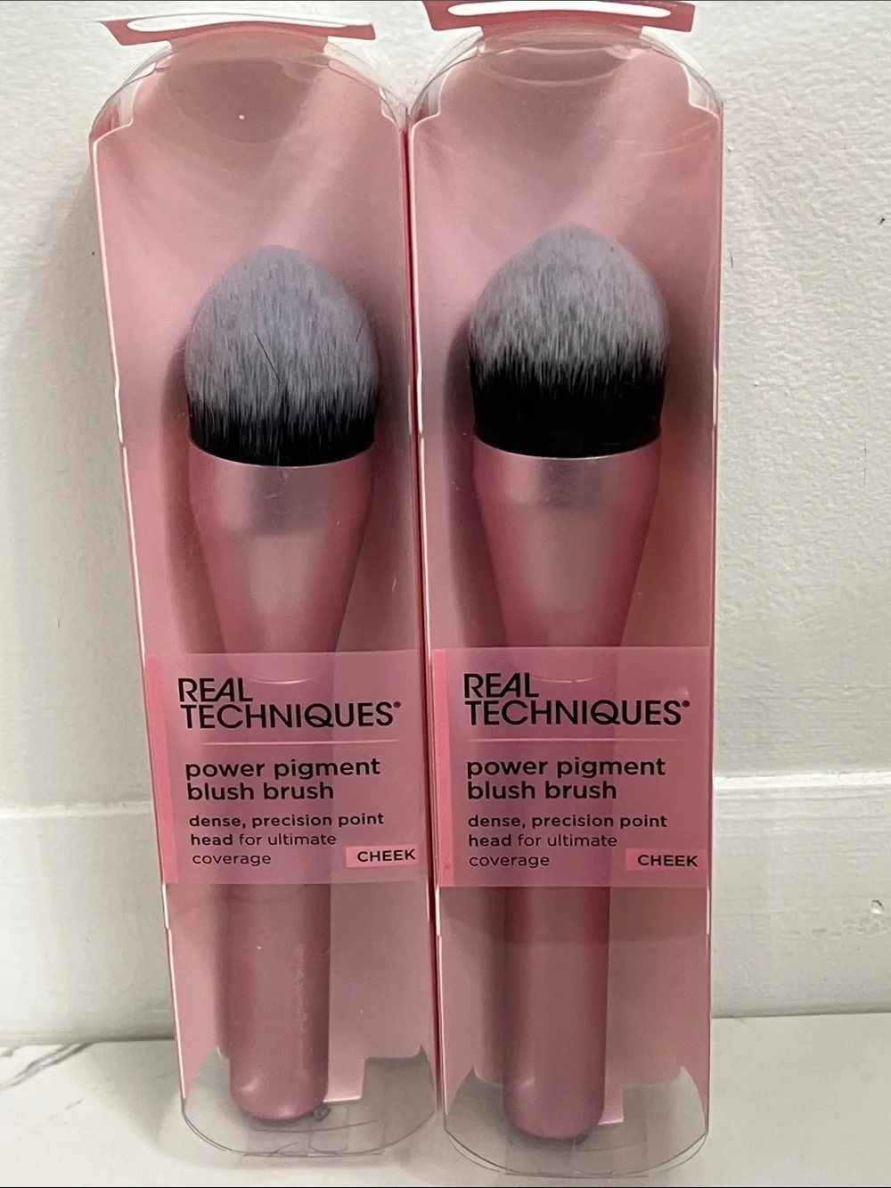 Real techniques power pigment blush brush lot of 2 pink